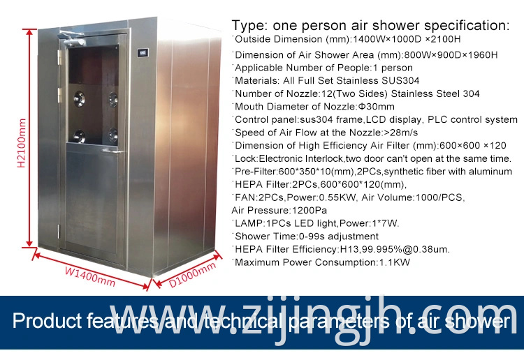 China Wholesale Dust Free Equipment High Quality Air Shower Room with Low Price